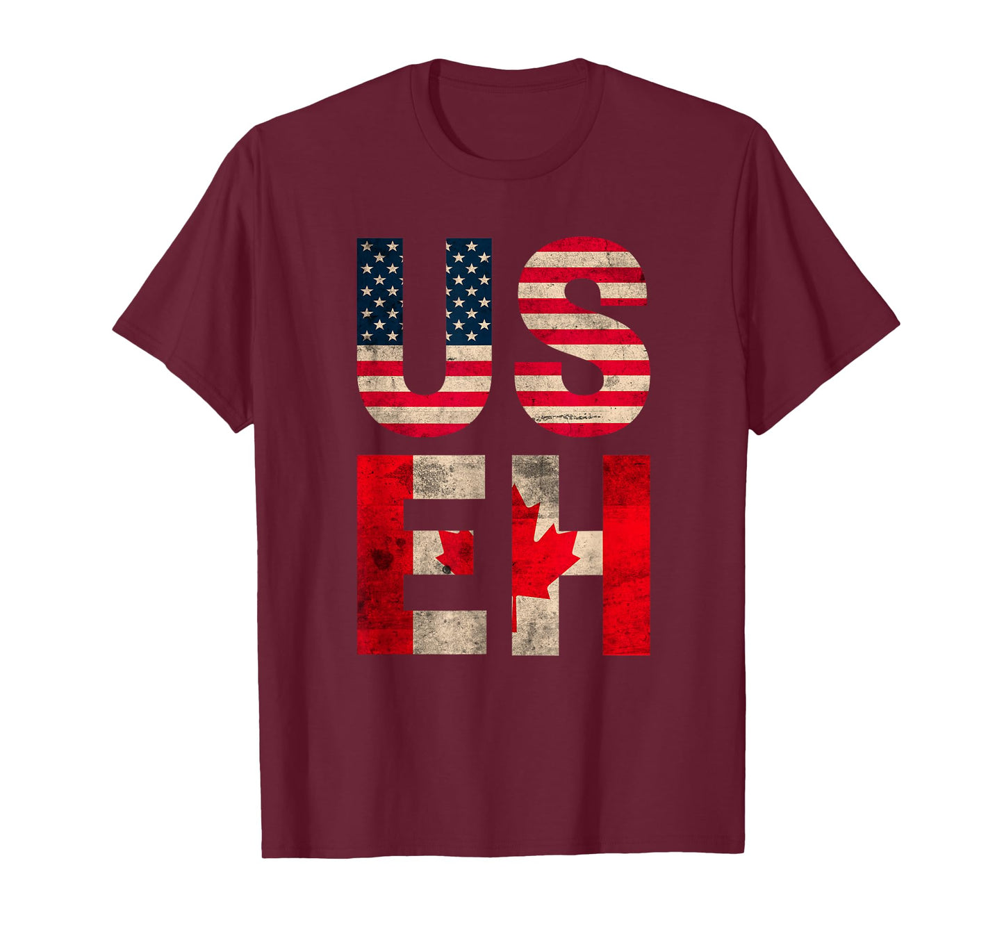 US EH USA CANADA Flag retro vintage men women boys girls kid T-Shirt