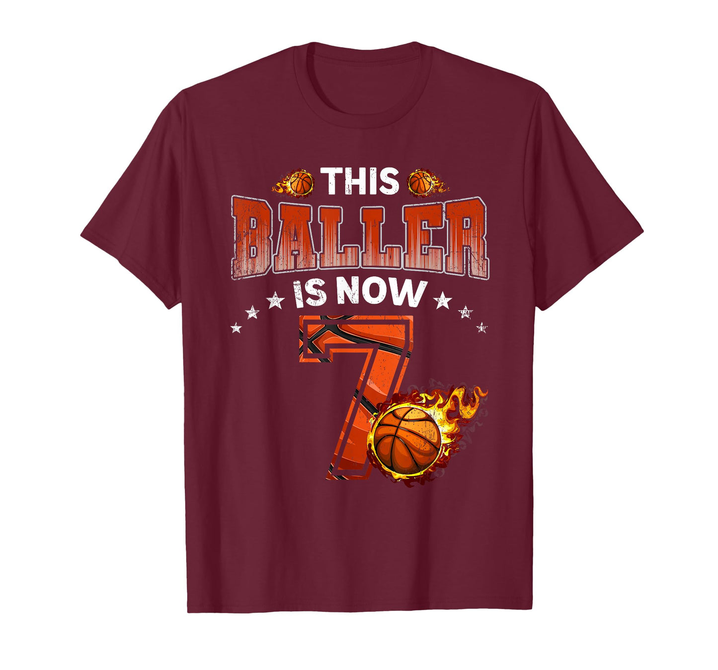 7th Birthday Boys Basketball Player Gifts 7 Years Old Kids T-Shirt