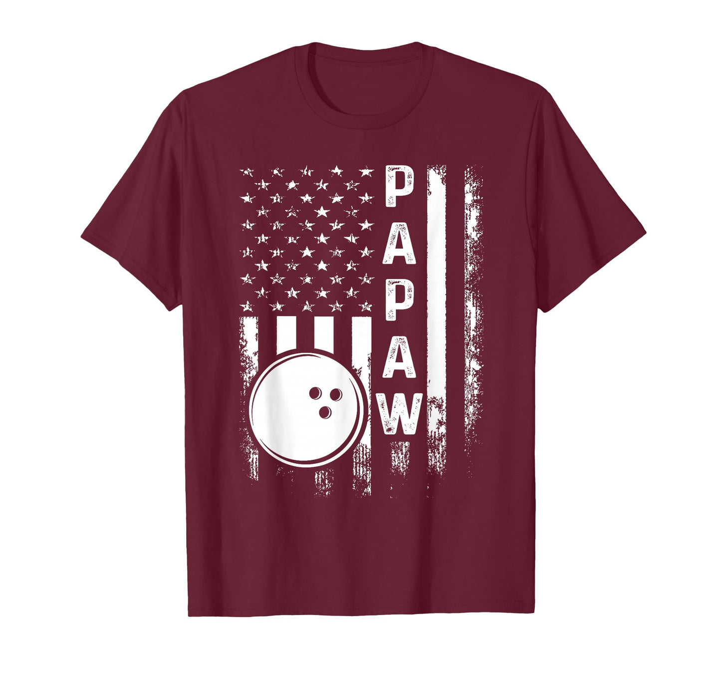 Bowling Papaw American Flag Vintage Christmas Xmas T-Shirt