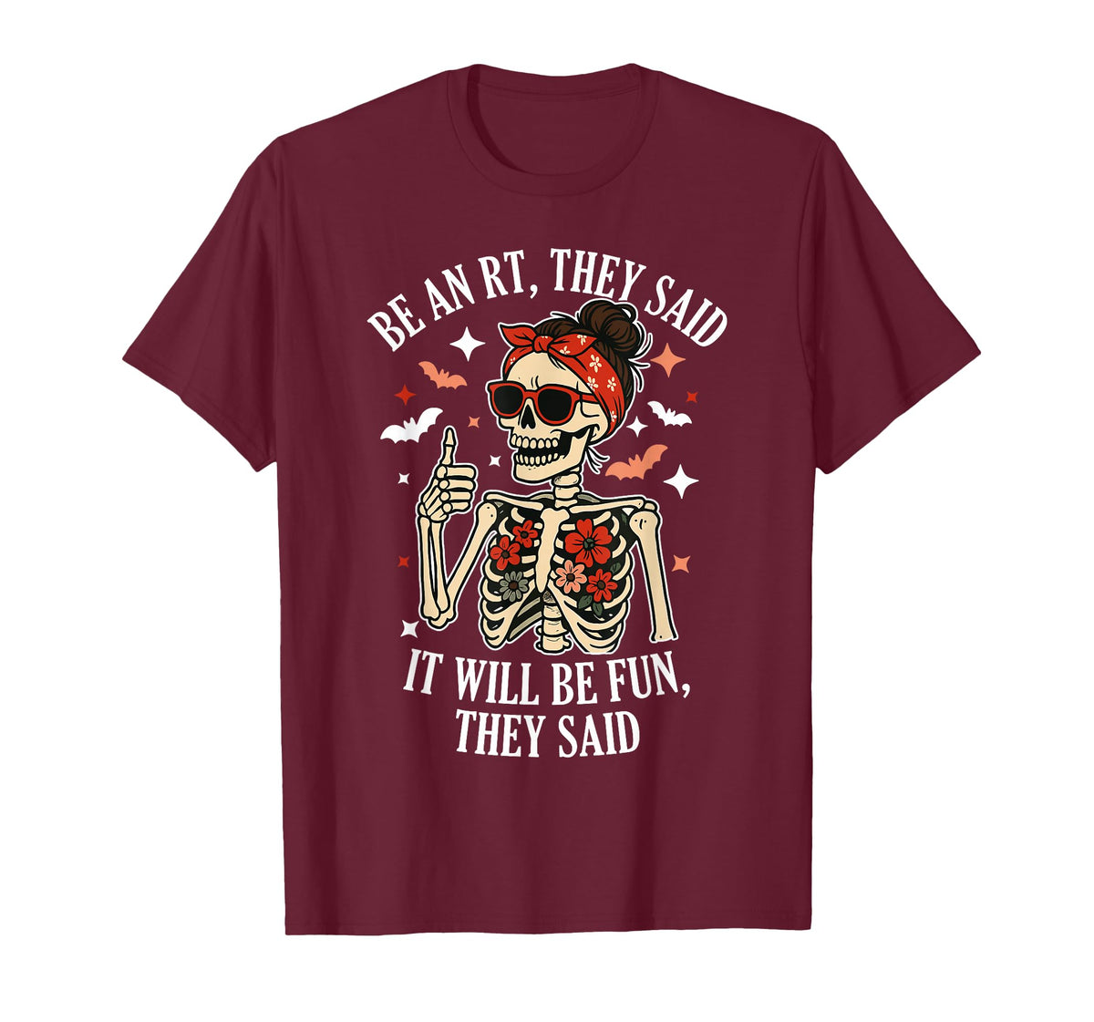 Spooky RT Nurse Halloween Respiratory Therapy Crew T-Shirt