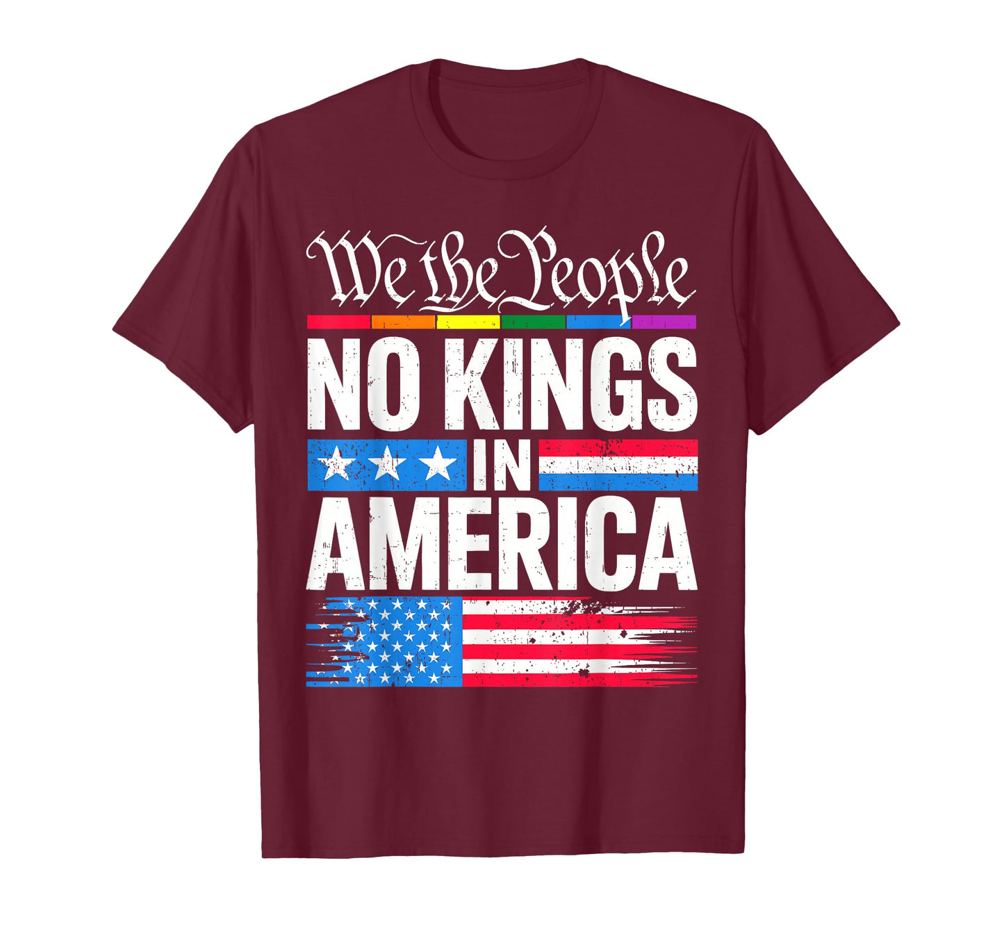 No Kings in America Shirt Rejecting Kings Patriotic USA Men T-Shirt