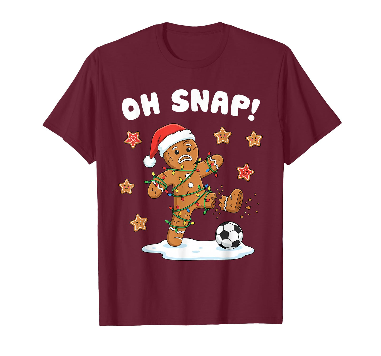 Christmas Gingerbread Oh Snap Cookie Xmas Holiday Soccer T-Shirt