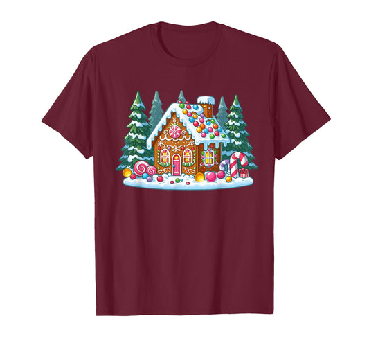 Christmas Gingerbread House Decorating Baking Candy Xmas T-Shirt