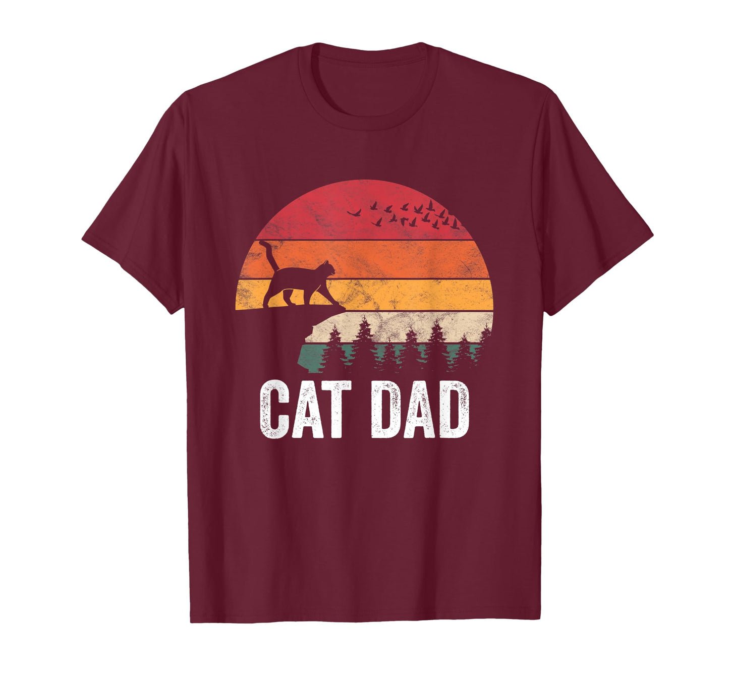 Mens Best Cat Dad Retro Cat Lover For Men Father T-Shirt