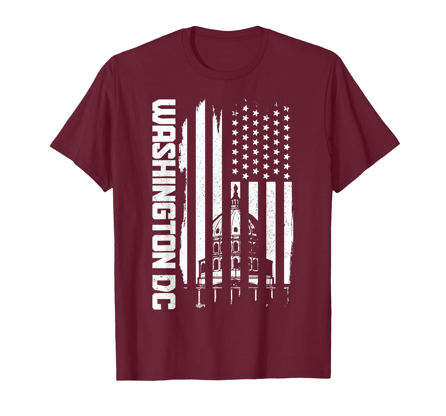 Washington D.C. USA American Flag Patriotic Vintage T-Shirt