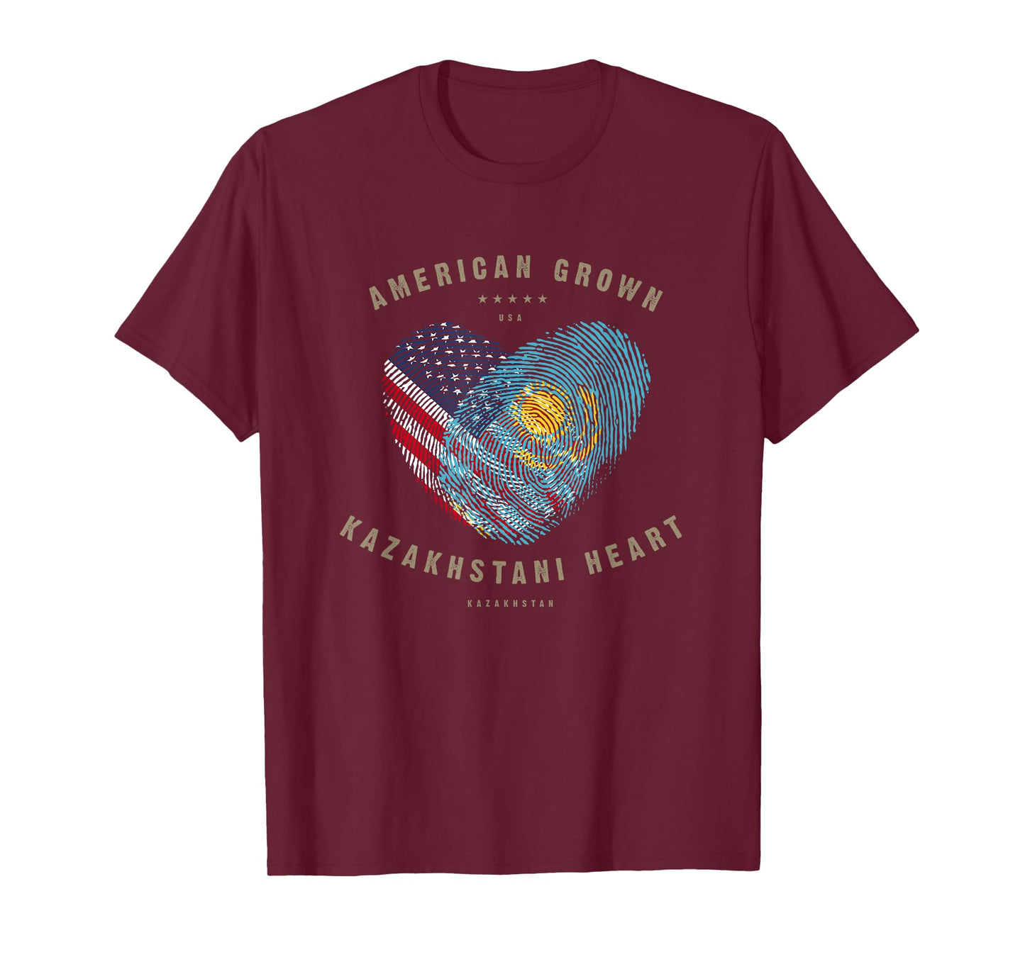 American Grown Kazakhstani Heart Love Kazakhstan Flag T-Shirt