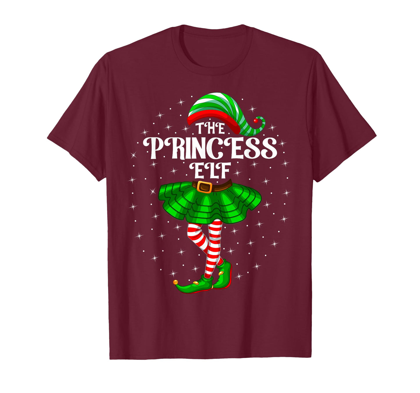 Xmas Family Matching Women Girls The Princess Elf Christmas T-Shirt