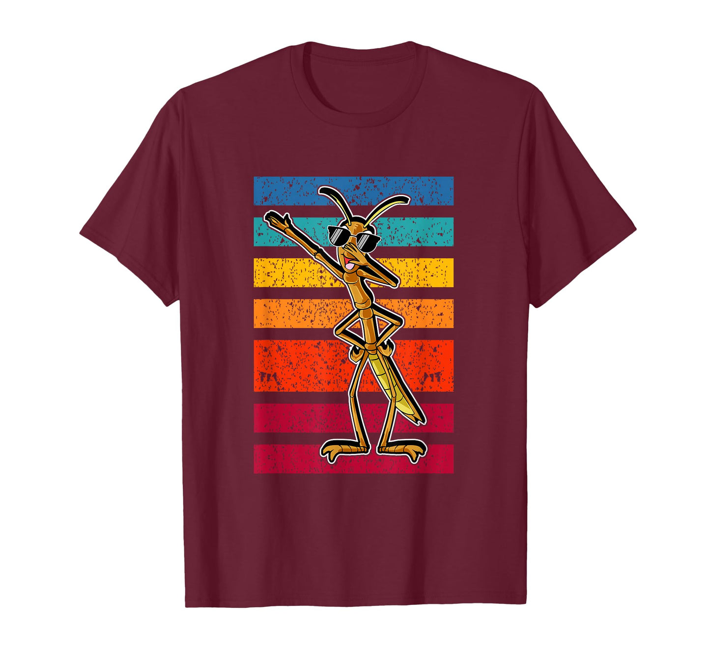 Dabbing Stick Bug Funny Insect Dancing Retro Style Humor T-Shirt