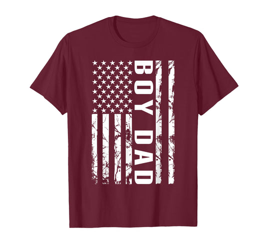 Boy Dad US Flag Proud Dad of A Boy Dad Shirt Fathers Day T-Shirt