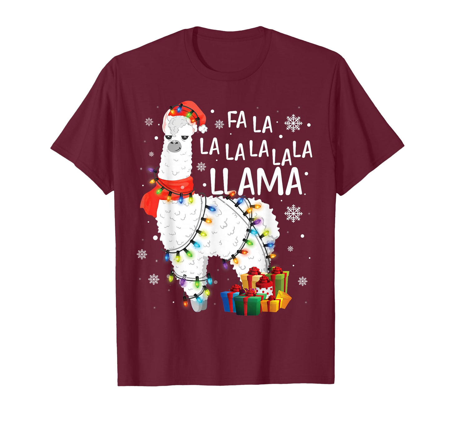 Fa La La Llama Christmas Funny Lllama Lover Xmas Pajamas T-Shirt
