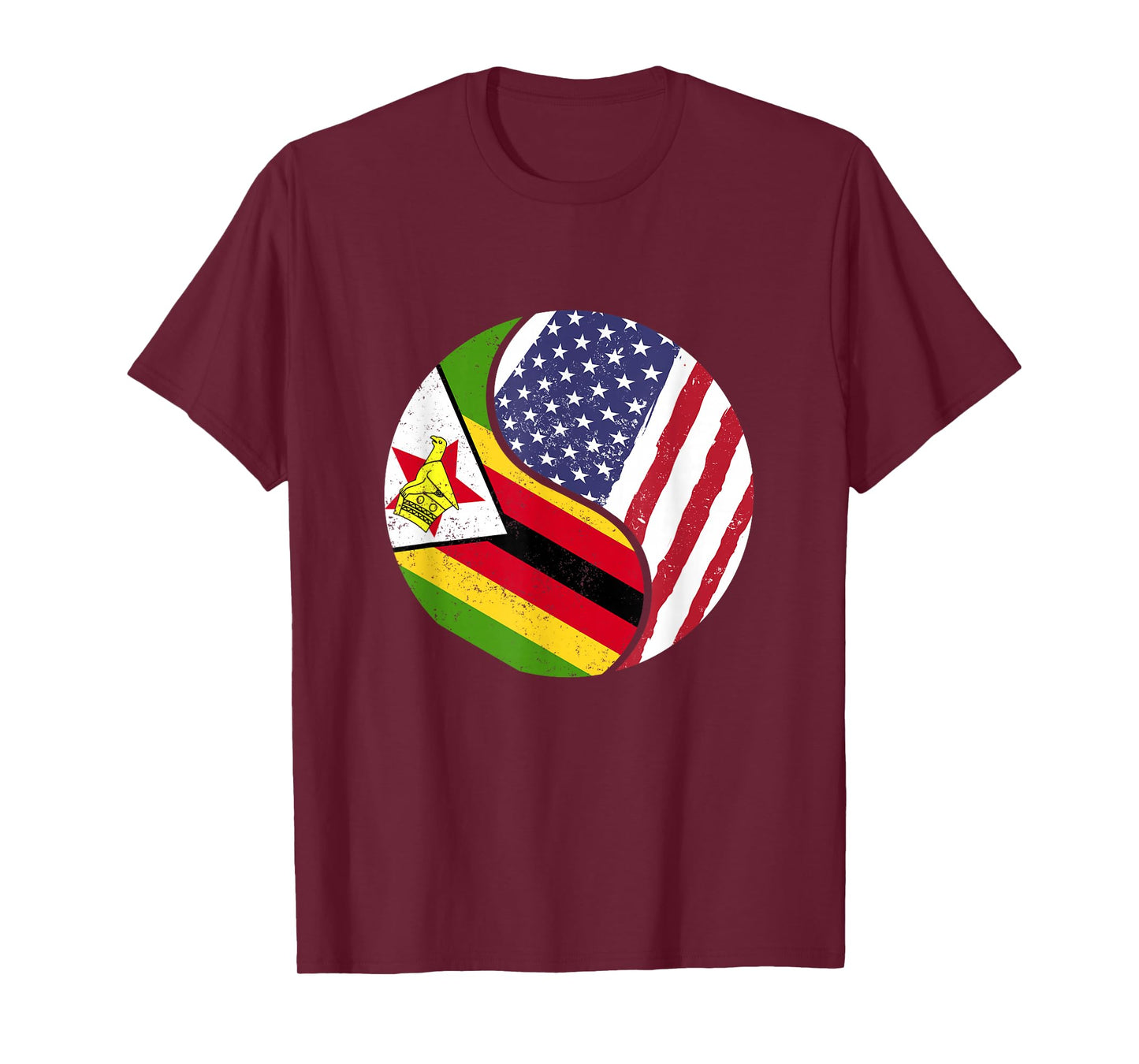 United States Yin And Yang - US Flag Zimbabwe T-Shirt