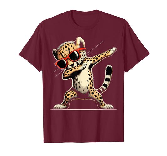 Dabbing Cheetah Sunglasses Cheetah Animal T-Shirt
