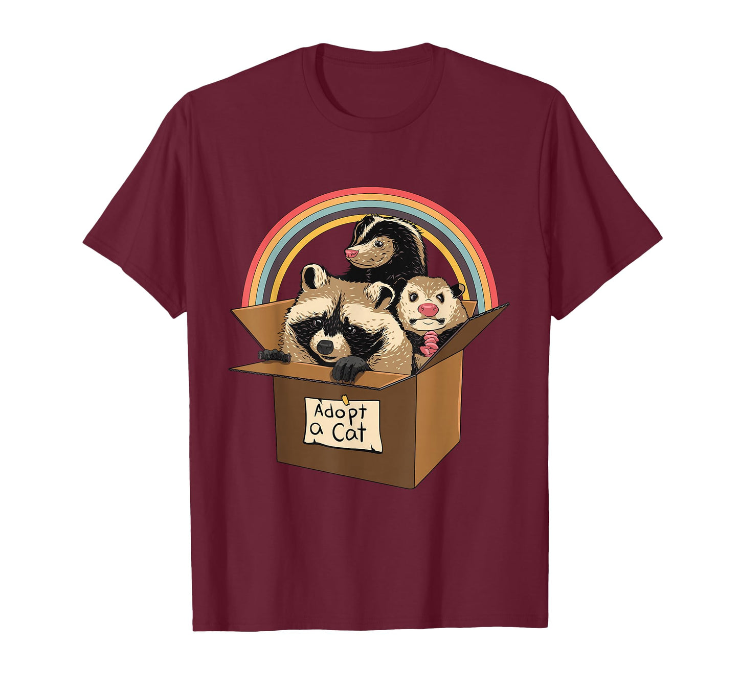 Adopt a Cat Raccoon Opossum Skunk Street Cat Trash Panda T-Shirt