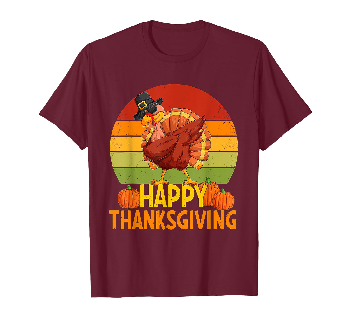 Happy Thanksgiving Dabbing Turkey Pilgrim Boys Girls Toddler T-Shirt