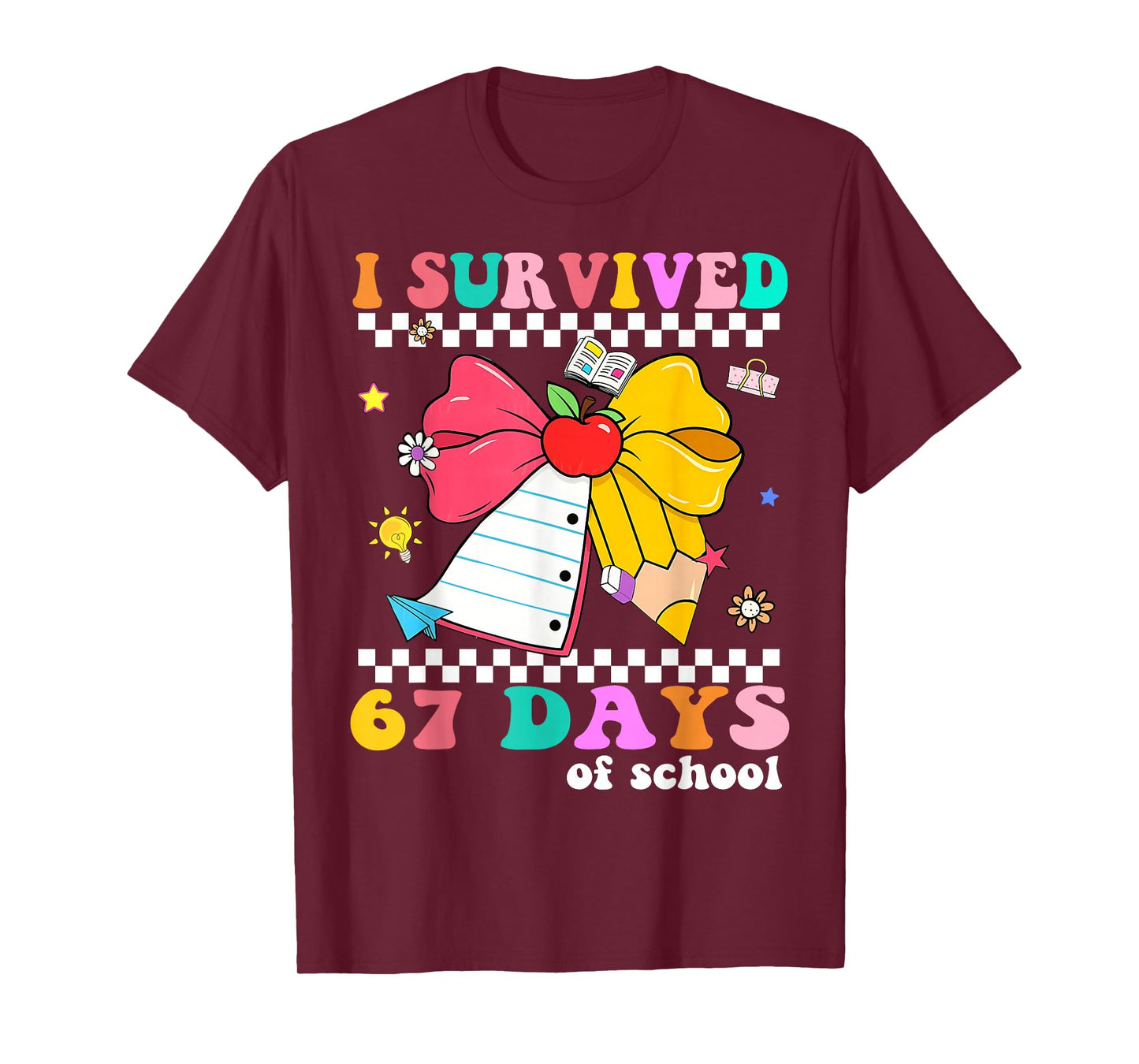I Survived 67 Day of School Notebook Teachers and Students T-Shirt