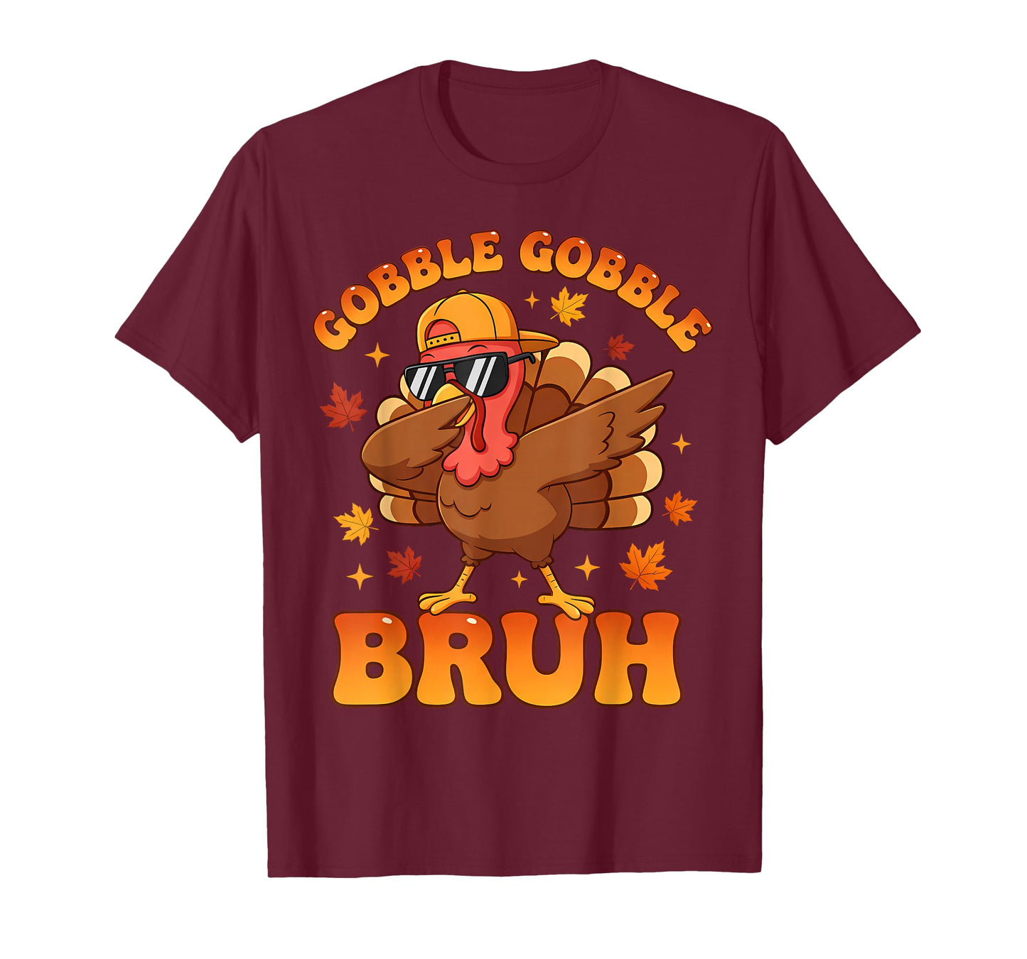 Bruh Funny Thanksgiving Gobble Turkey Boys Girls Kids T-Shirt