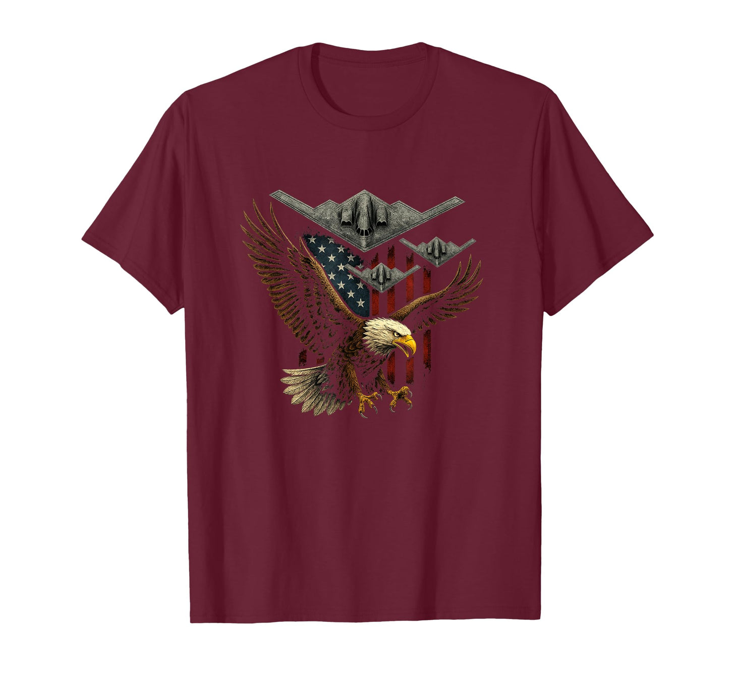 Patriotic Eagle B2 Stealth Bombers American Flag 4th of July T-Shirt