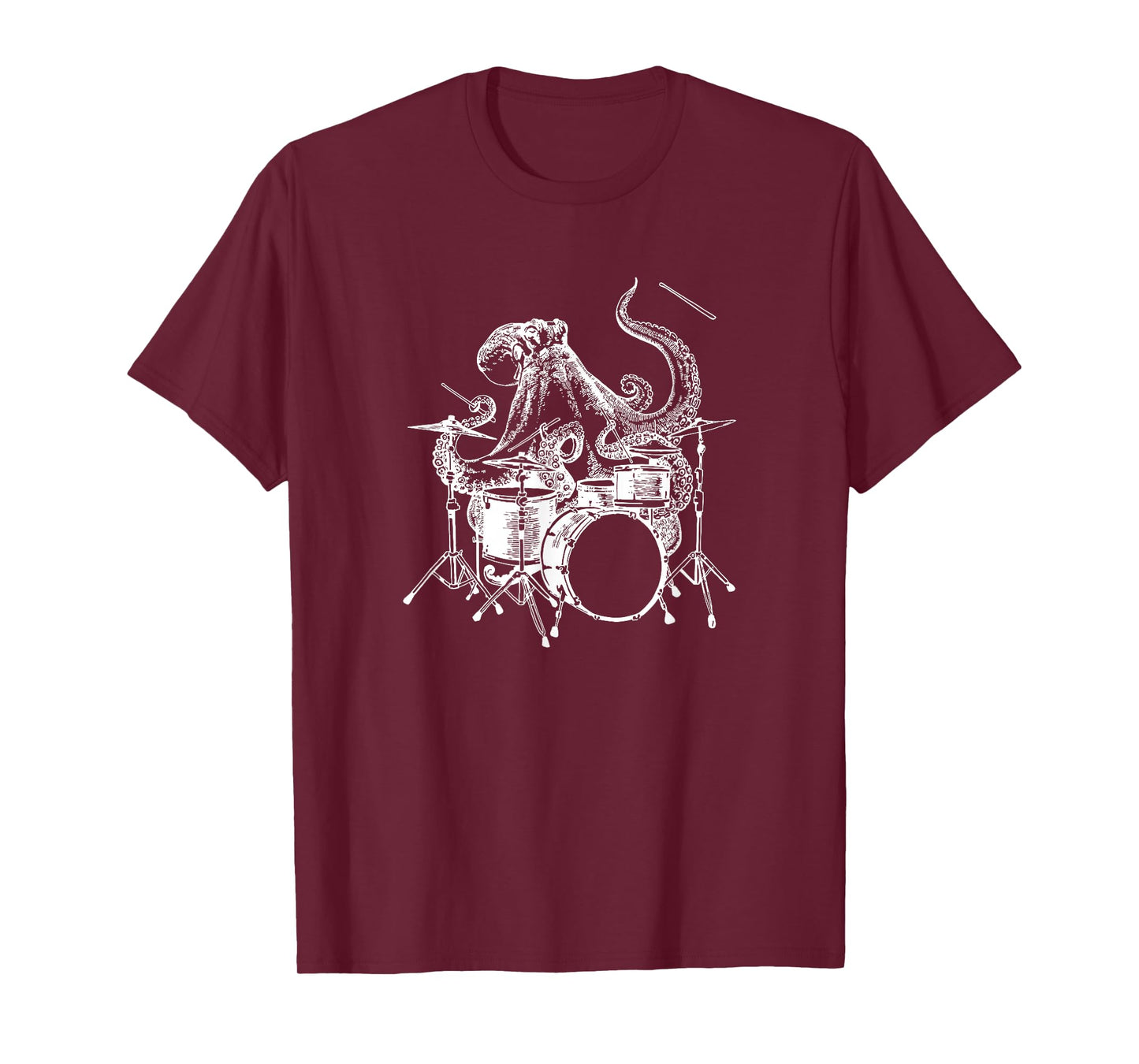 Octopus Playing Drums Cool Beach Drummer Funny Rock Musician T-Shirt