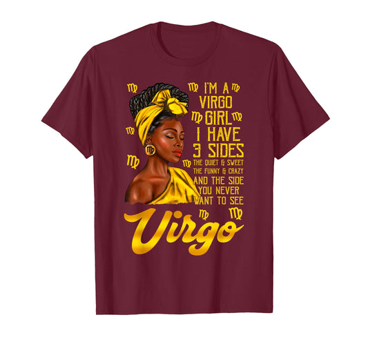 Virgo Afro Black Woman It's My Birthday Zodiac Sign T-Shirt