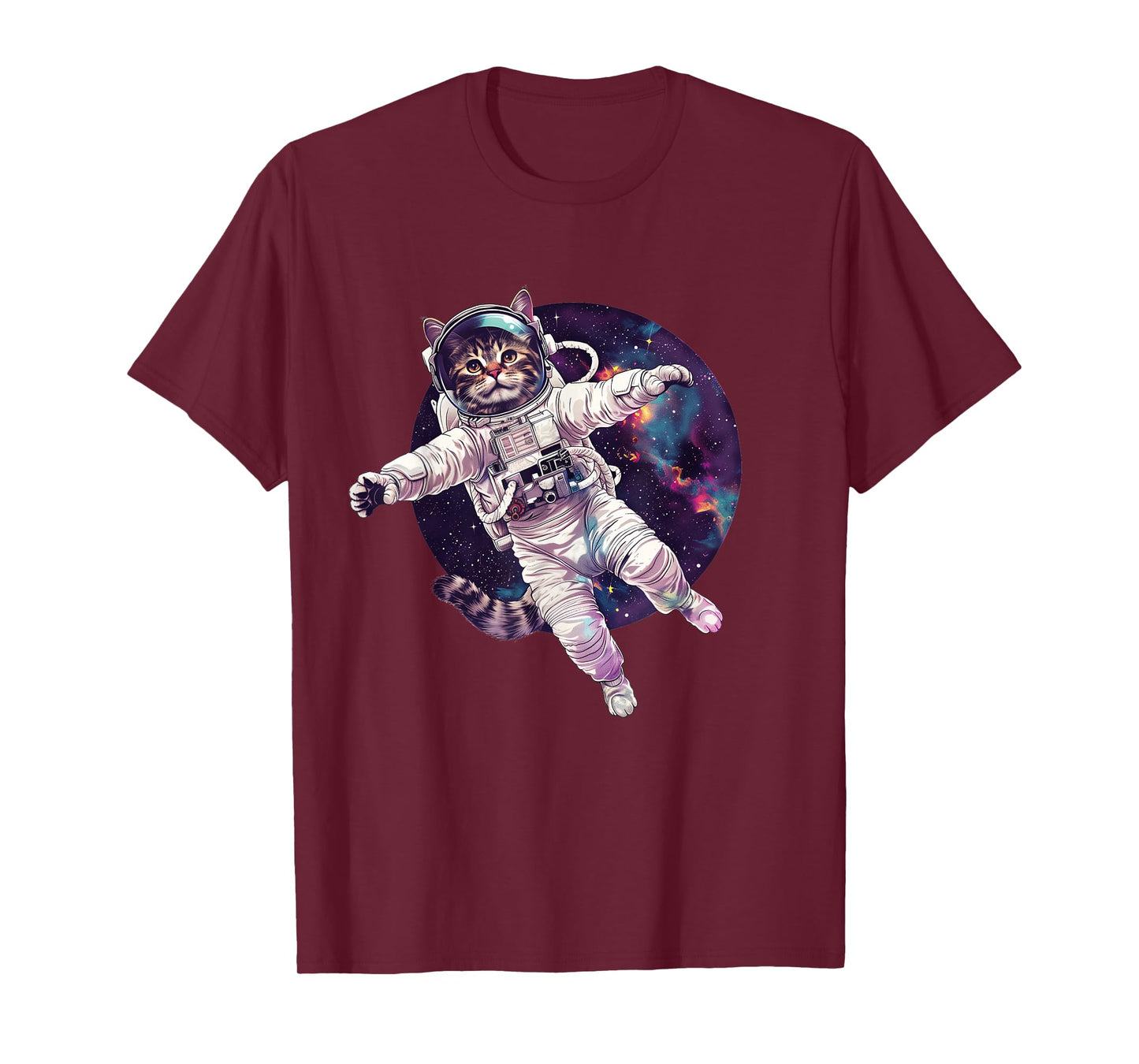 Funny Cat Astronaut in Space T-Shirt
