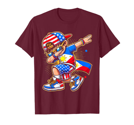 Half Filipino Half American USA Flag Philippines America T-Shirt