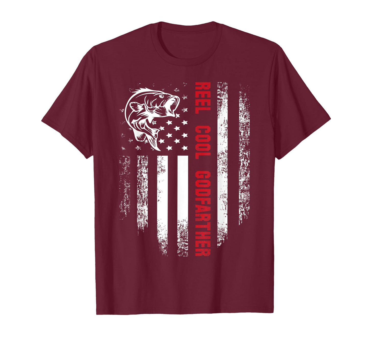 Reel Cool Godfather American Flag Fishing Father's Day Gift T-Shirt