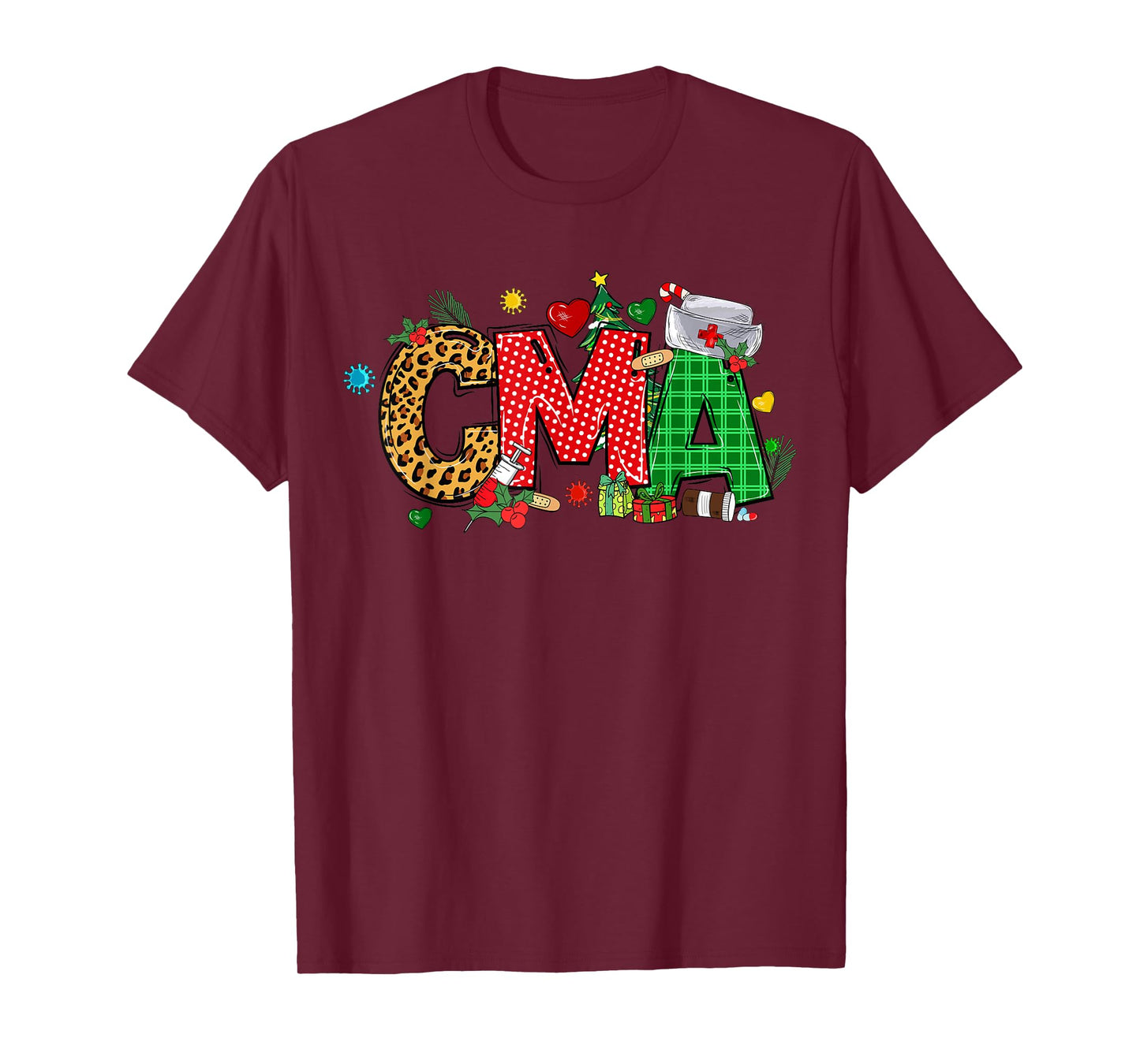 Barefoot Gang Nurse Life Merry Christmas CMA Certified Medical Assistant T-Shirt