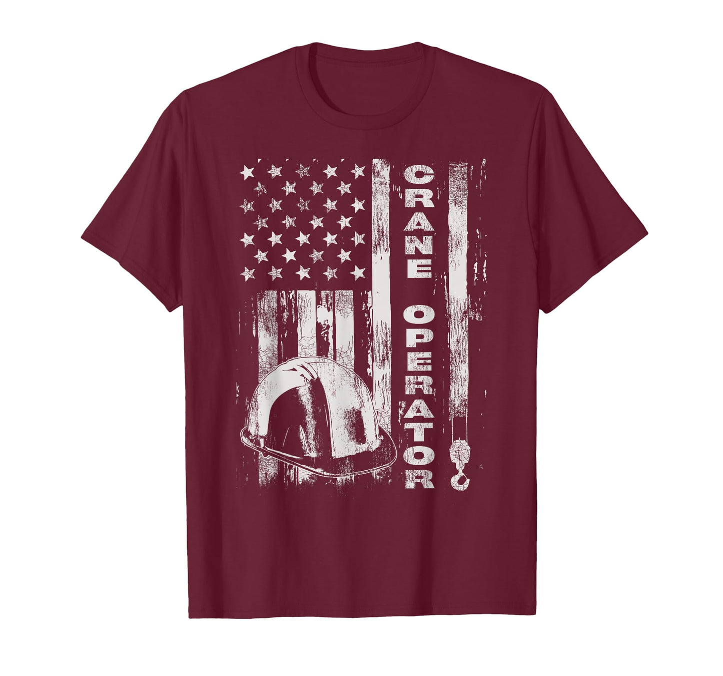 Vintage Crane Operator American Flag T-Shirt