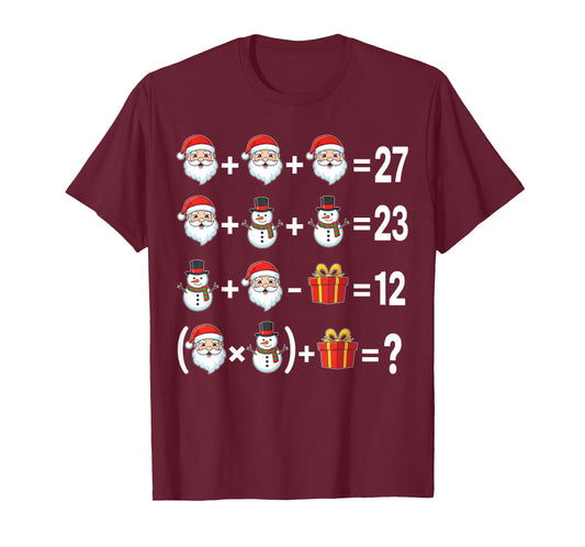 67 Math Teacher Christmas Meme Six Seven Quiz Equation Xmas T-Shirt