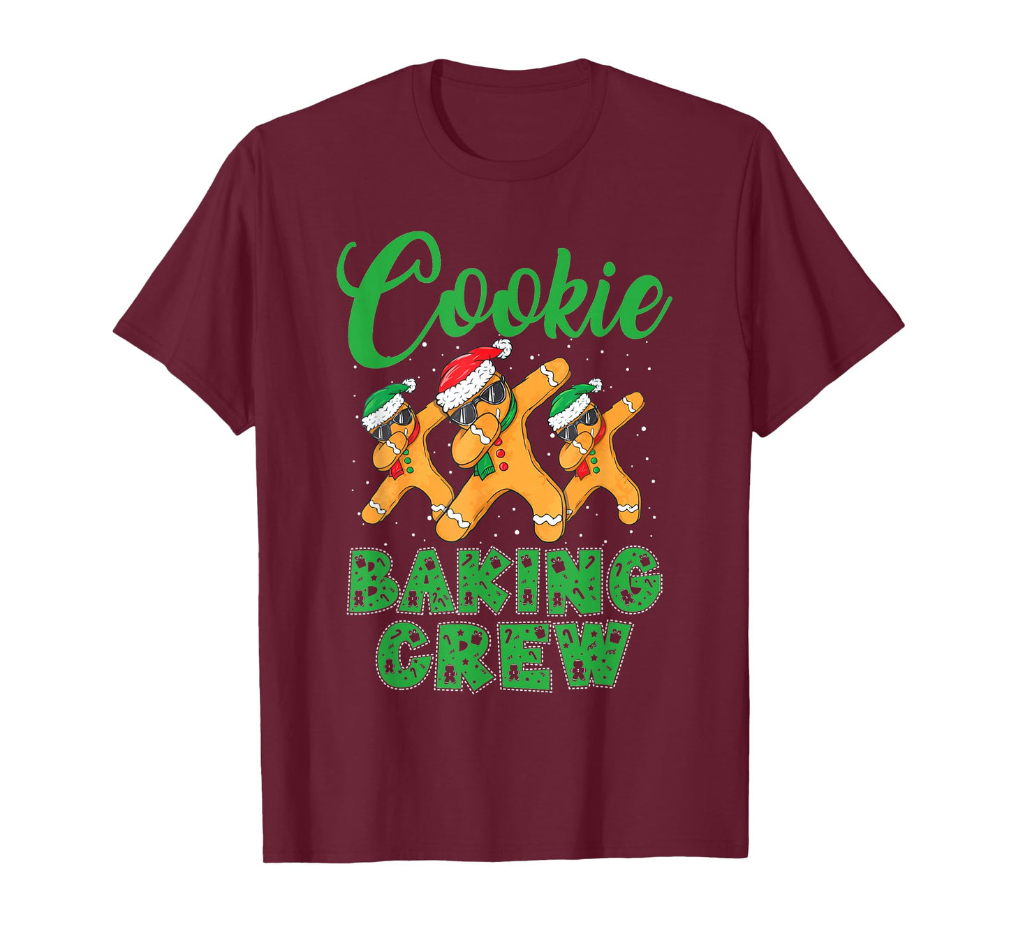 Cookie Baking Crew Dabbing Gingerbread Men Christmas Hats T-Shirt
