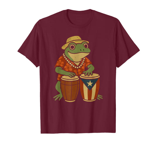 Puerto Rico Coqui Frog Boricua Puerto Rican Flag Taino T-Shirt