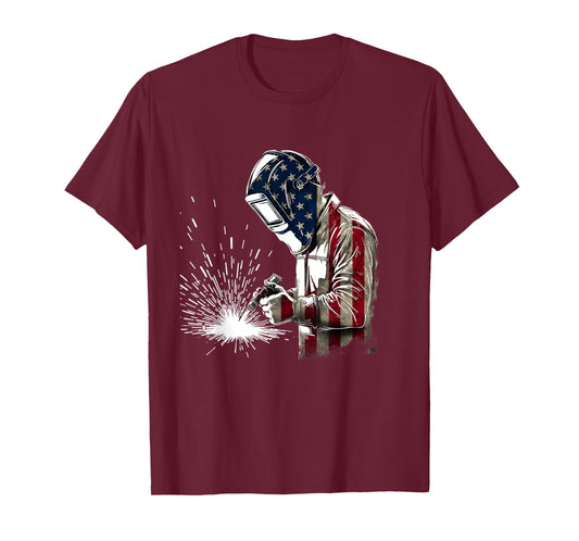 Patriotic Welder US Flag - Weld Welding Ironworker T-Shirt