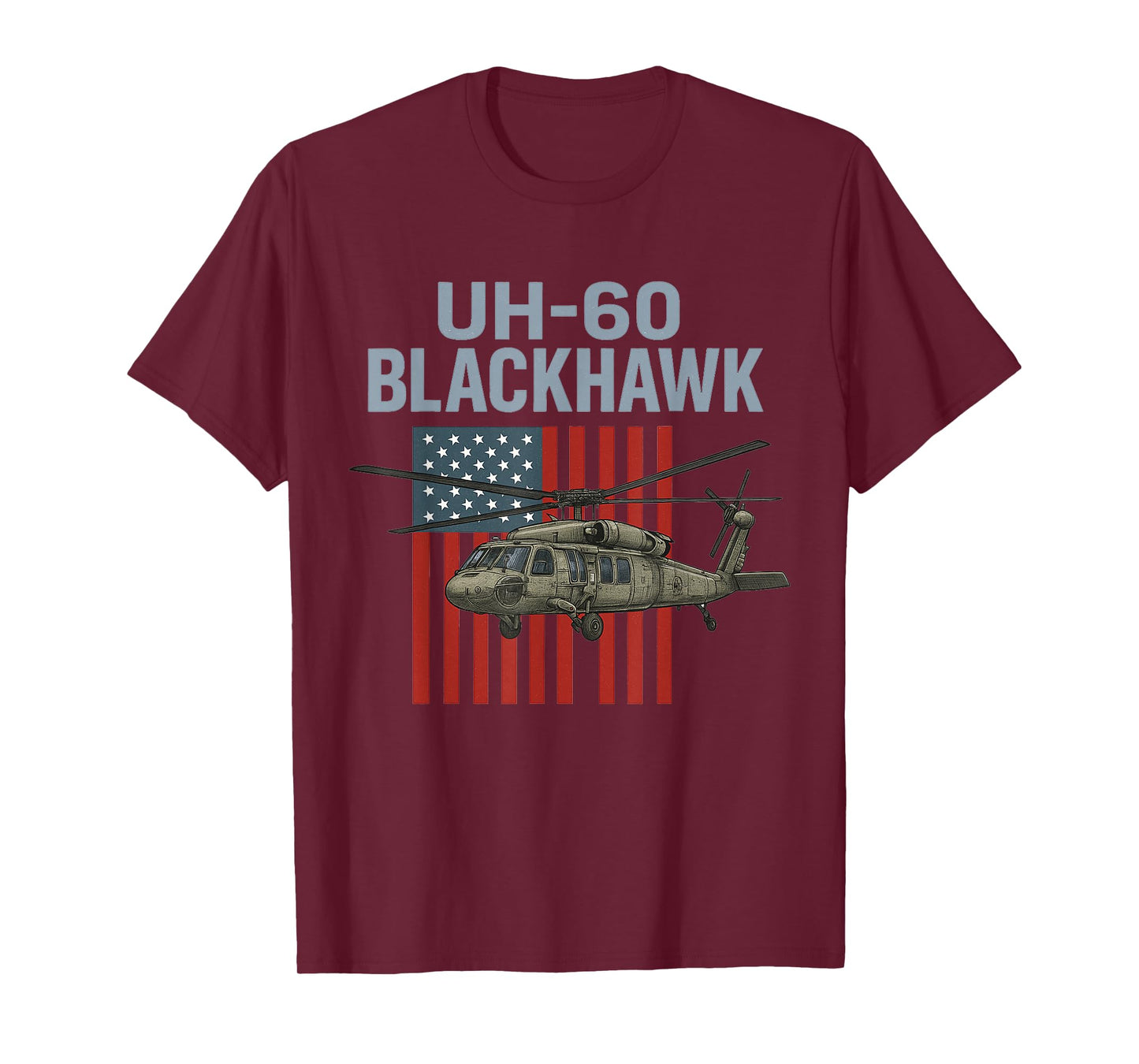 UH-60 BlackHawk Military Helicopter Aviation American Flag T-Shirt