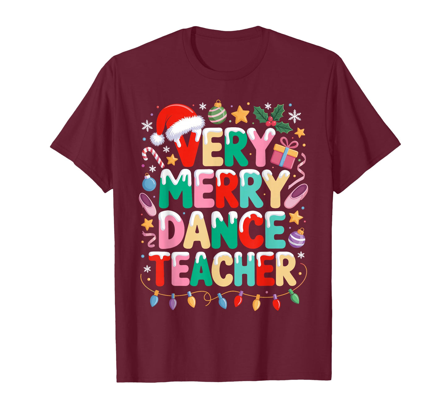 Very Merry Dance Teacher Christmas Ballet Dancer Dancing T-Shirt