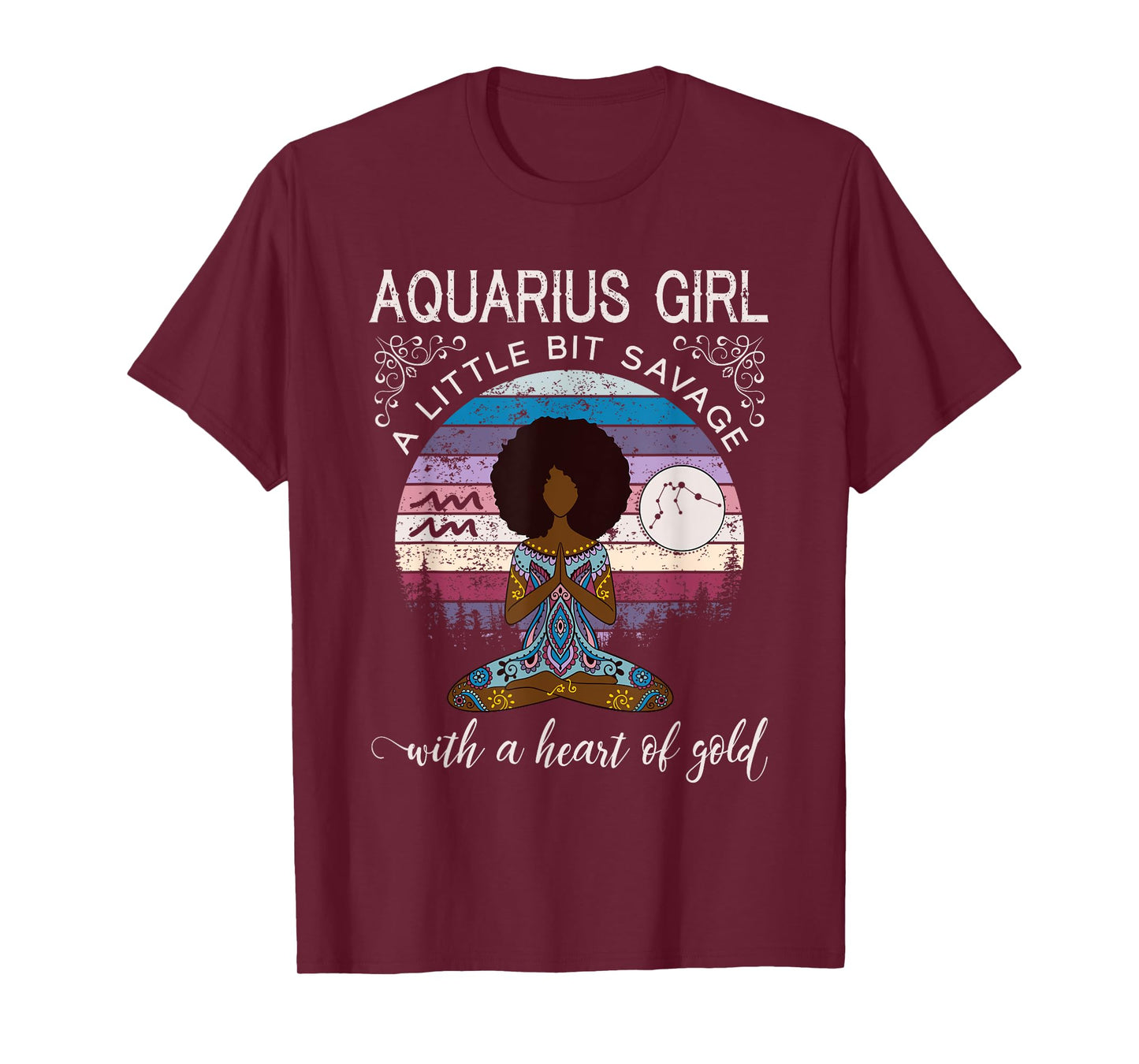 Aquarius Girl Afro February Birthday Shirt for Black Women T-Shirt