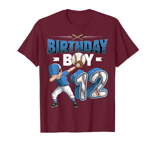 dabbing boy 12 year old Baseball Player 12th birthday party T-Shirt