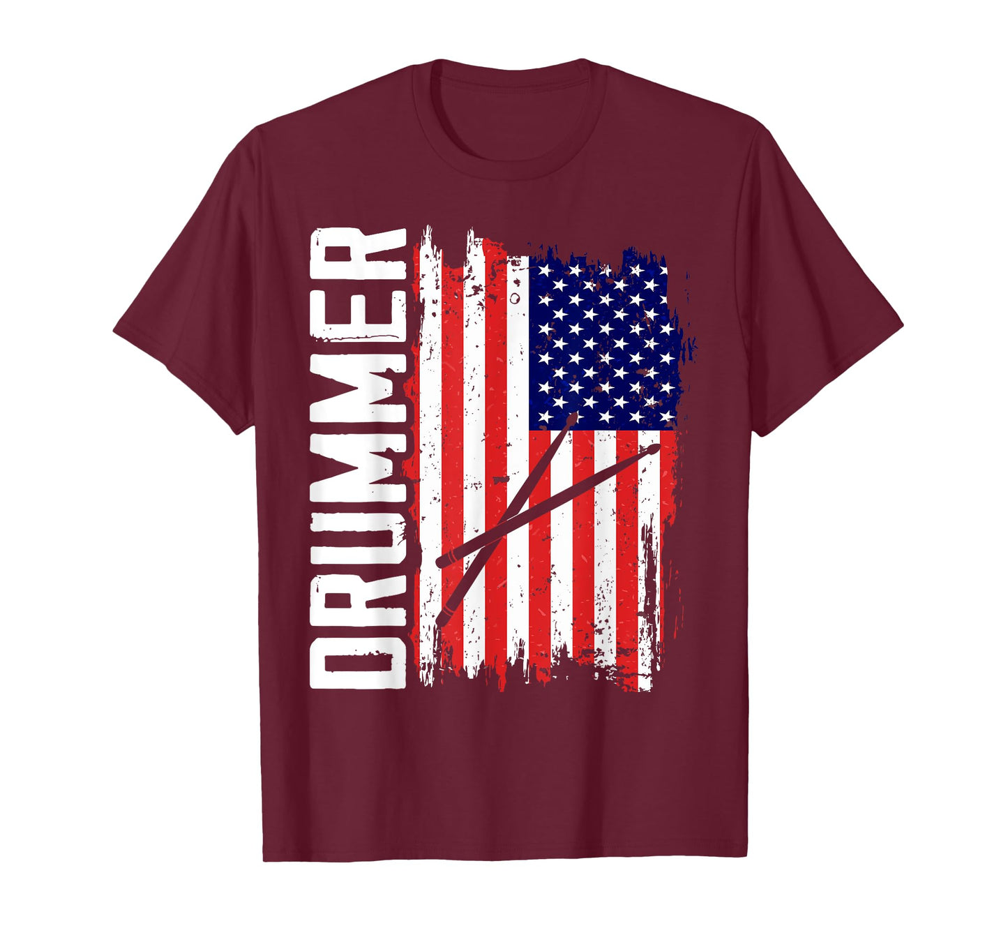 Drummer USA American Flag United States T-Shirt