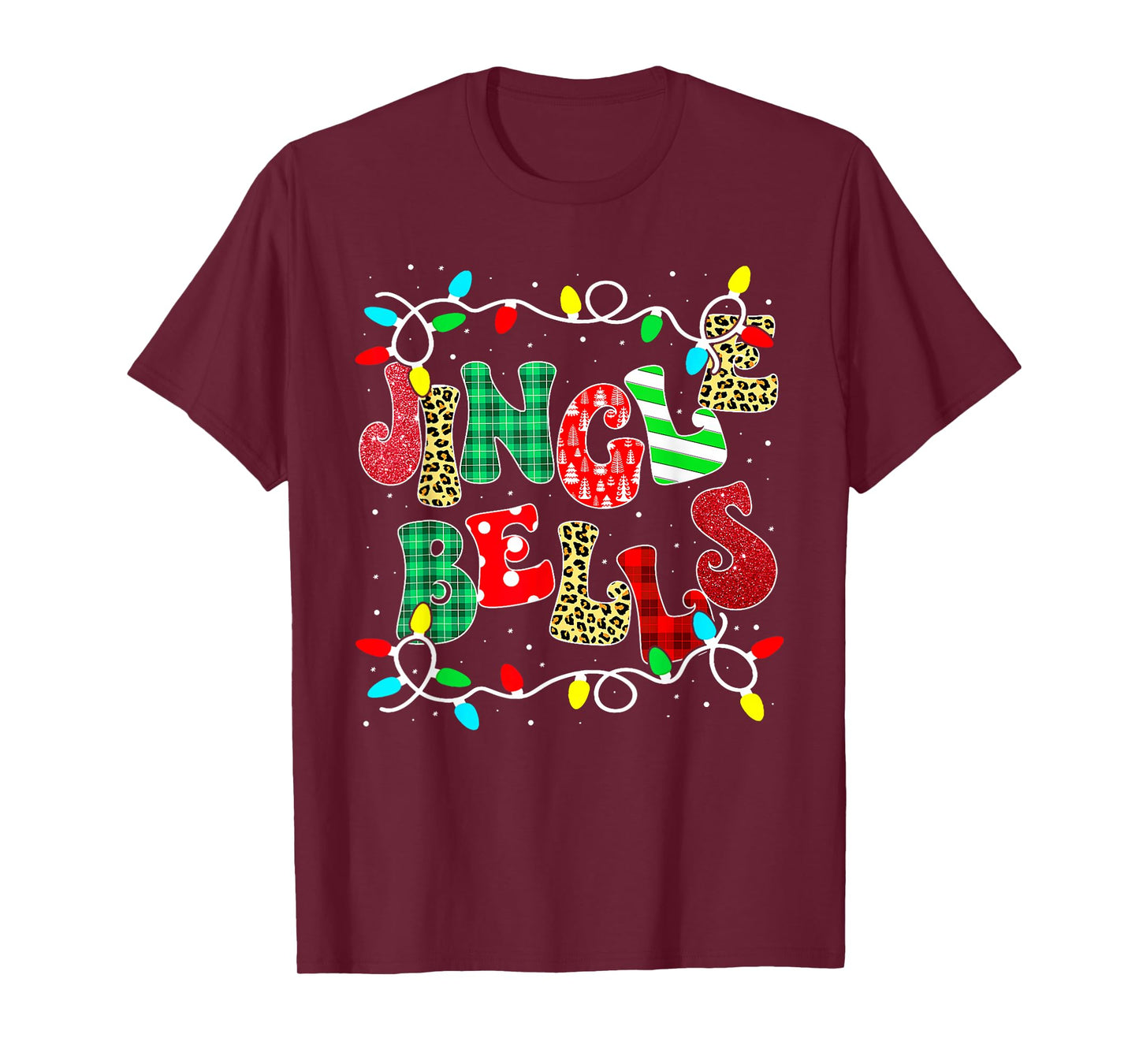 Christmas Red Plaid Jingle Bells Christmas Family Pajama T-Shirt