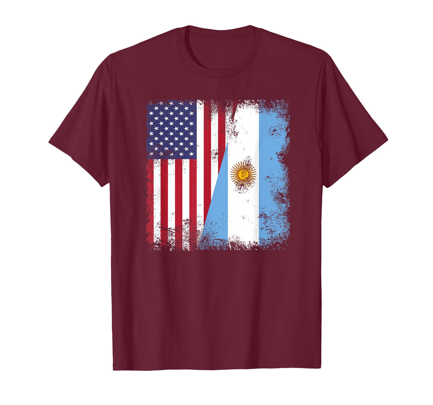 Half Argentinian Flag | Vintage Argentina USA Gift T-Shirt