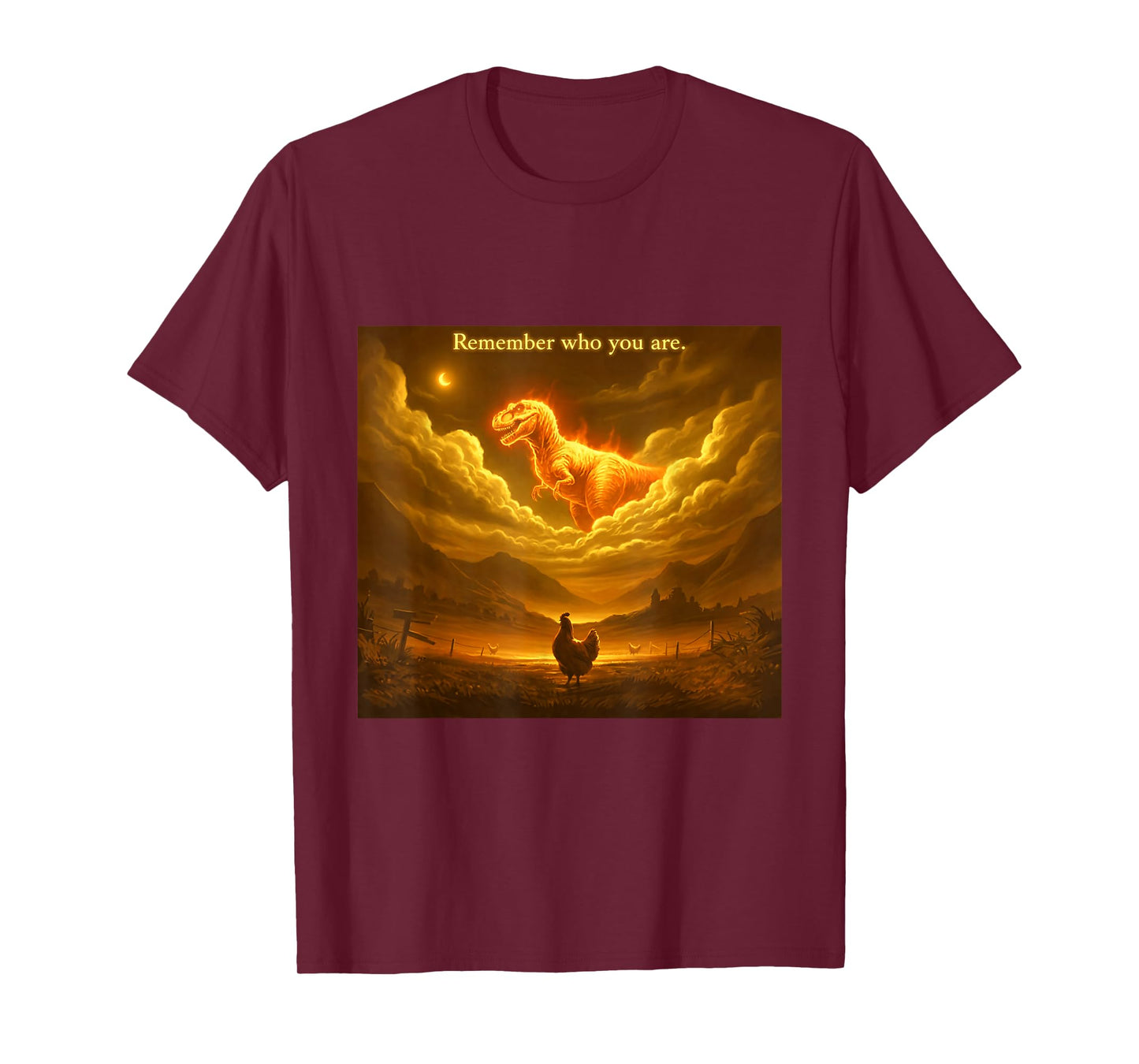 Remember Who You are Funny Evolution Meme Chicken Dinosaur T-Shirt