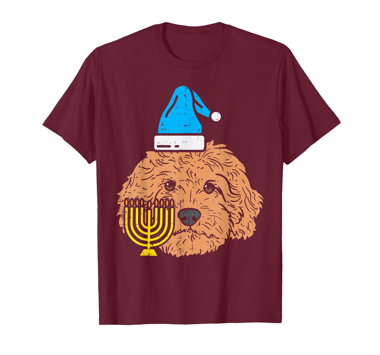 Goldendoodle Menorah Jewish Animal Pet Dog Hanukkah Gift T-Shirt