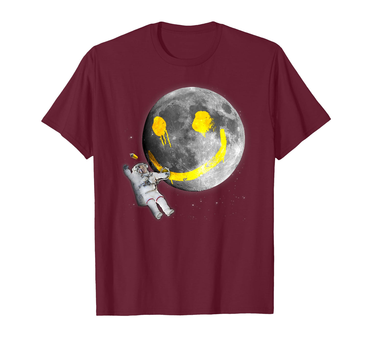 "Happy Face Moon Graffiti" Astronaut Space Nerd T-shirt T-Shirt