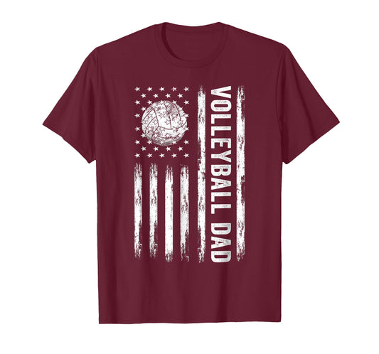 USA Flag Volleyball Dad Father's Day T-Shirt