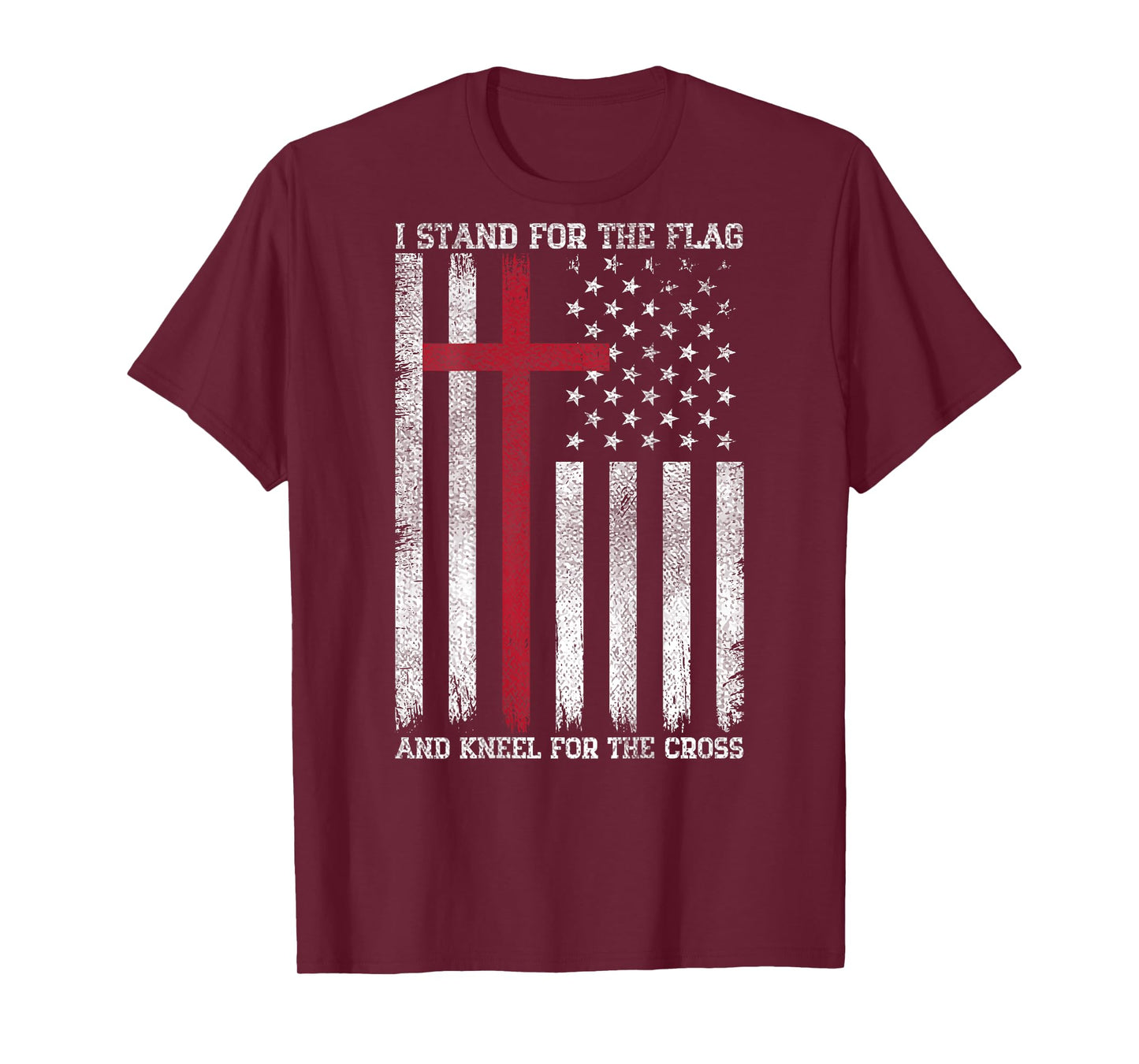 I Stand for The Flag Kneel for The Cross USA American Flag T-Shirt
