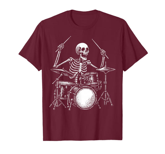 Skeleton Drummer Drums T-Shirt