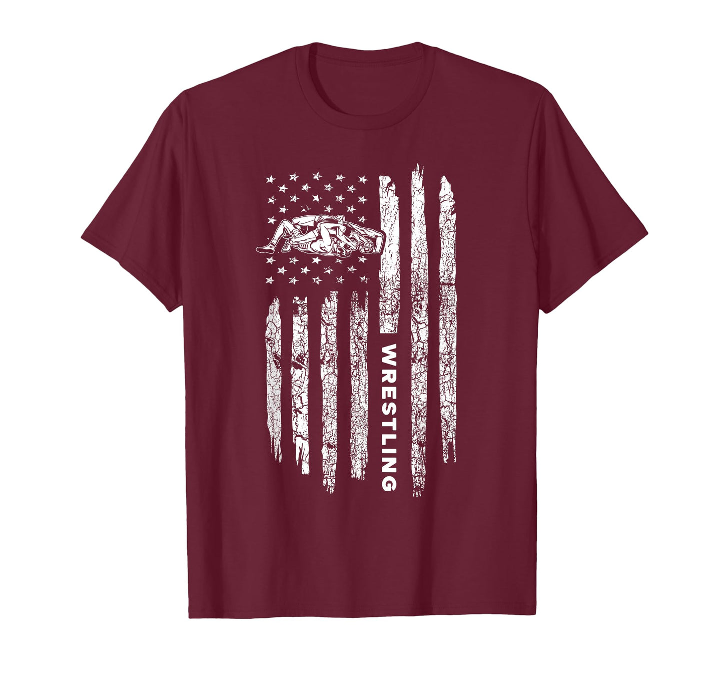 American Flag Wrestling Apparel - Vintage Wrestler Wrestling T-Shirt