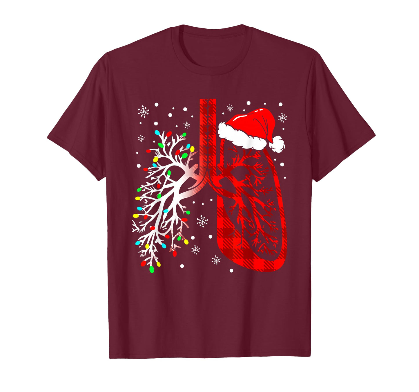 Christmas Lung Lights Respiratory Therapist Holiday T-Shirt