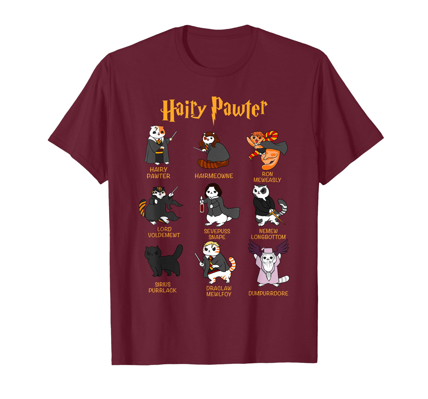 Vintage Funny Hairy Pawter T Shirt - T Shirt for Cat Lovers T-Shirt