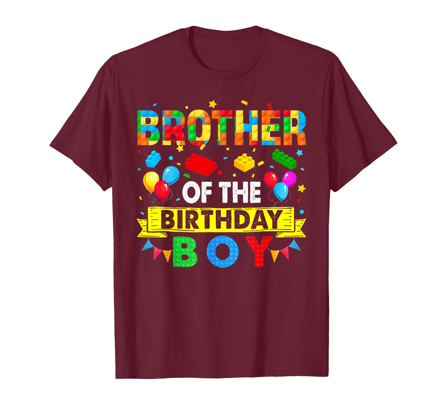 Brother of The Birthday Boy Master Builder Blocks Building T-Shirt