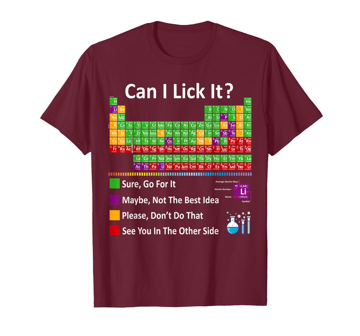 Can I Lick It Periodic Table Chart Science Teacher Cool meme T-Shirt